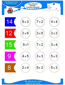 Çocuklar İçin toplam işlemi yaprak testleri 